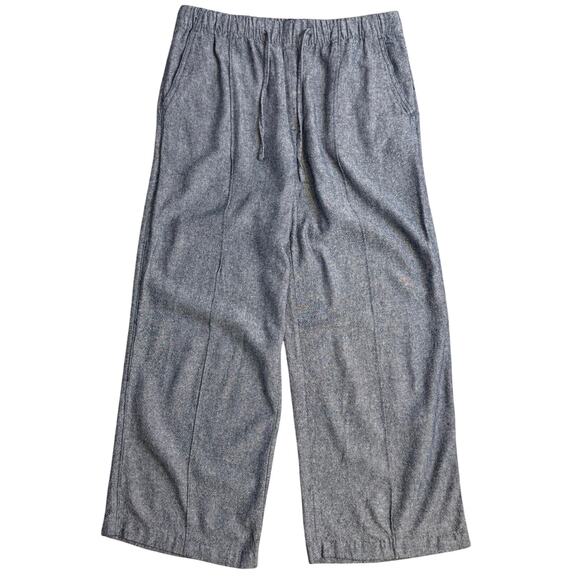 GAP Pants - Gap Linen Blend Pull-On Pants Cropped High Rise Vacation Blue Women's Medium